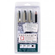 Zentangle 9pc Clam Micron Pen&Pencil Set