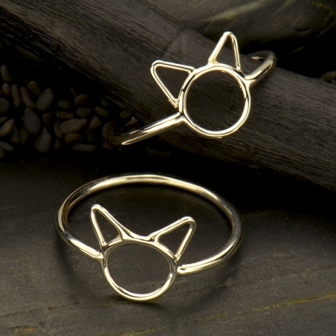 Sterling Silver Small Cat Ring