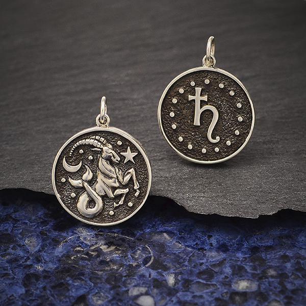 Sterling Silver Double Sided Astrology Pendant
