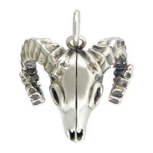  Sterling Silver Bighorn Sheep Skull Charm