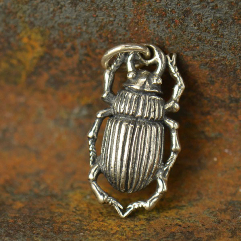  Sterling Silver Beetle Charm - Bug Charm