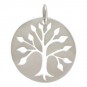Sterling Silver Cutout Tree Pendant on Round Charm