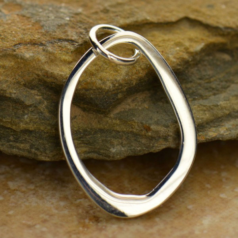  Sterling Silver Small Abstract Charm 22x14mm
