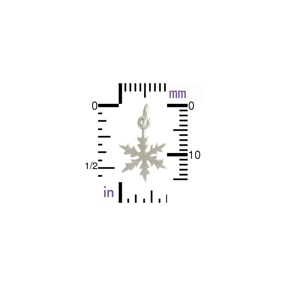  Sterling Silver Snowflake Charm - Christmas Charms 18x10mm