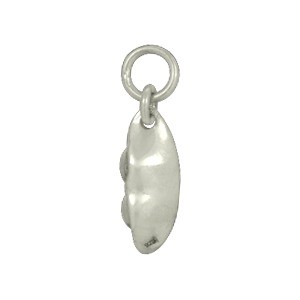 Sterling Silver Two Peas in a Pod Charm - Food Charm 18x4mm