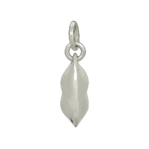 Sterling Silver Two Peas in a Pod Charm - Food Charm 18x4mm