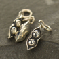 Sterling Silver Two Peas in a Pod Charm - Food Charm 18x4mm