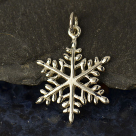 Sterling Silver Snowflake Charm Christmas Charms 24x16mm