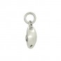 Sterling Silver One Pea in a Pod Charm - Food Charm 15x4mm