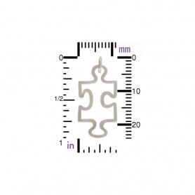 Sterling Silver Puzzle Piece Charm 25x12mm