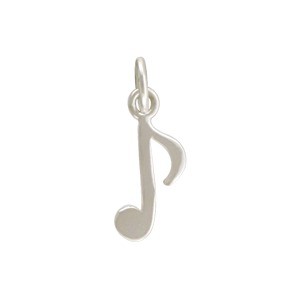 Sterling Silver Music Note Charm 17x5mm