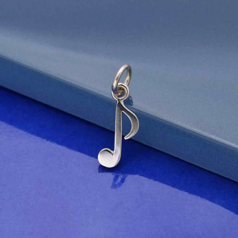 Sterling Silver Music Note Charm 17x5mm