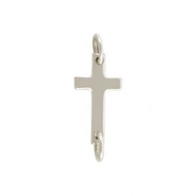 Sterling Silver Cross Charm Link 6x17mm