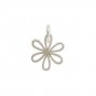 Sterling Silver Daisy Charm - Flower Charm - Small 14x9mm