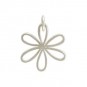  Sterling Silver Daisy Charm - Flower Charm - Medium 19x14mm