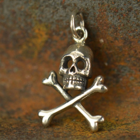 Silver Skull and Crossbones Charm 21x12mm DISCONTINUED