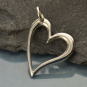 Sterling Silver Openwork Heart Charm 21x14mm