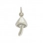 Sterling Silver Mushroom Charm - Food Charm 17x7mm