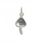 Sterling Silver Mushroom Charm - Food Charm 17x7mm