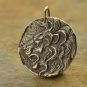 Sterling Silver Ancient Coin Charm - Lion Head 24x20mm