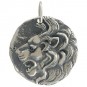 Sterling Silver Ancient Coin Charm - Lion Head 24x20mm