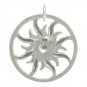 Sterling Silver Sun Pendant - Openwork 23x20mm