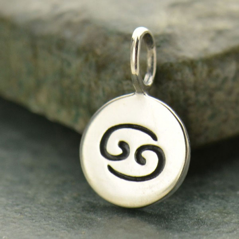 Sterling Silver Zodiac Charms - Cancer 13x8mm