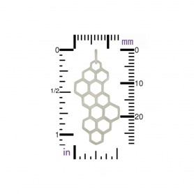Sterling Silver Honeycomb Charm 32x16mm