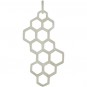 Sterling Silver Honeycomb Charm 32x16mm