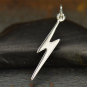 Sterling Silver Lightning Bolt Charm - Flat 25x3mm