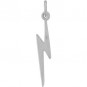 Sterling Silver Lightning Bolt Charm - Flat 25x3mm