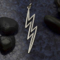 Sterling Silver Lightning Bolt Charm - Openwork 46x10mm