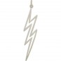 Sterling Silver Lightning Bolt Charm - Openwork 46x10mm