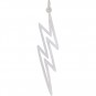 Sterling Silver Lightning Bolt Charm - Openwork 46x10mm