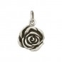 Sterling Silver Rose Charm - Textured 17x11mm