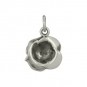 Sterling Silver Rose Charm - Textured 17x11mm