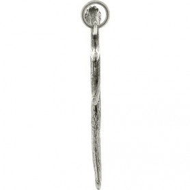 Sterling Silver Deer Antler Pendant - Animal Charms 40x28mm