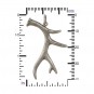 Sterling Silver Deer Antler Pendant - Animal Charms 40x28mm