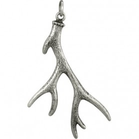 Sterling Silver Deer Antler Charm 43x21mm