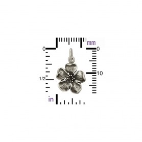Sterling Silver Large Cherry Blossom Charm 18x12mm