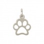 Sterling Silver Paw Print Charm - Openwork 15x10mm