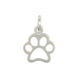 Sterling Silver Paw Print Charm - Openwork 15x10mm