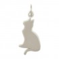 Sterling Silver Cat Charm - Pet Charm 23x10mm