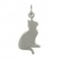 Sterling Silver Cat Charm - Pet Charm 23x10mm