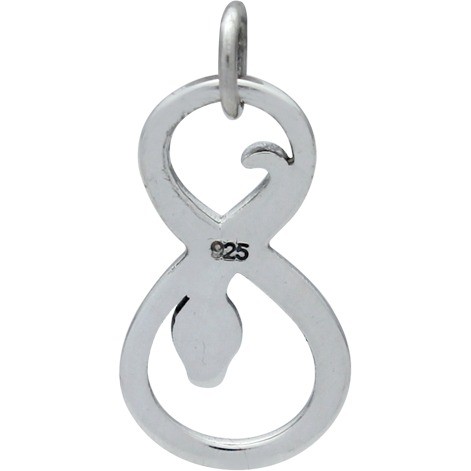 Sterling Silver Infinity Snake Charm 21x10mm