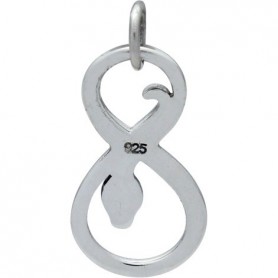 Sterling Silver Infinity Snake Charm 21x10mm