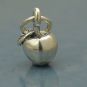 Sterling Silver Apple Charm - Food Charm 12x6mm