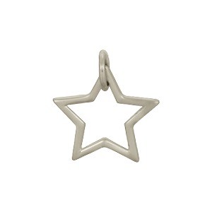 Sterling Silver Star Charm - Openwork 13x12mm