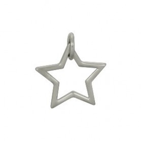 Sterling Silver Star Charm - Openwork 13x12mm