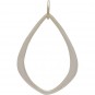 Sterling Silver Abstract Teardrop Pendant 30x18mm